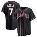 Kdoa LA.Angels #7 Jo Adell Player Black Fashion Out Home Game Stitched Jerseys