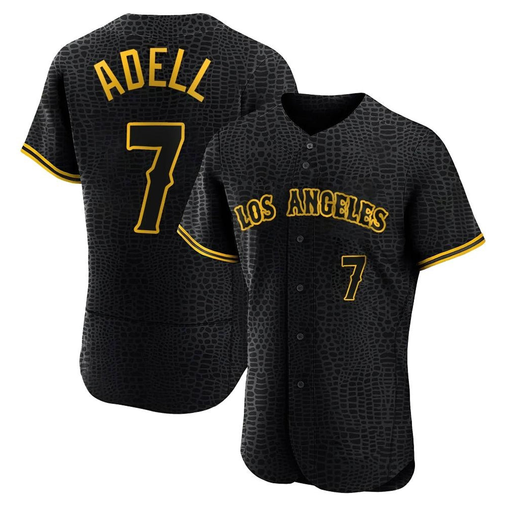 Kdoa LA.Angels #7 Jo Adell Player Black Snake Skin City Limited Elite Home Stitched Jerseys