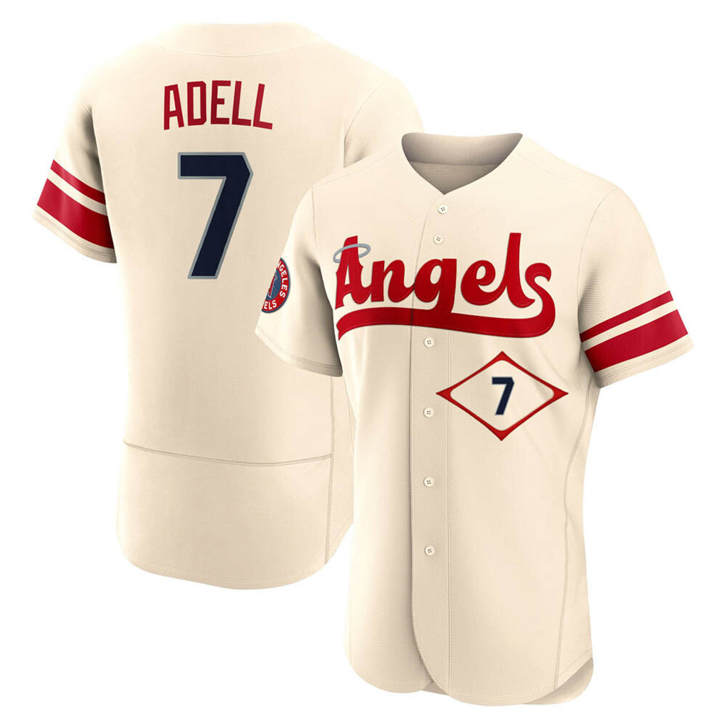 Kdoa LA.Angels #7 Jo Adell Player Cream City Connect Limited ELite Home Stitched Jerseys