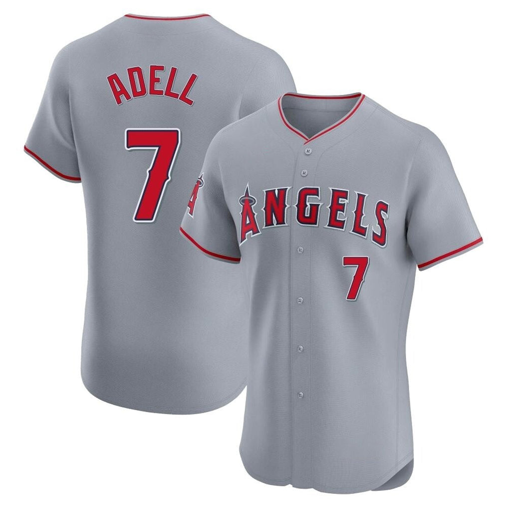 Kdoa LA.Angels #7 Jo Adell Player Gray Home Limited Elite Stitched Jerseys