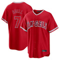 Kdoa LA.Angels #7 Jo Adell Player Red Home Game Stitched Jerseys