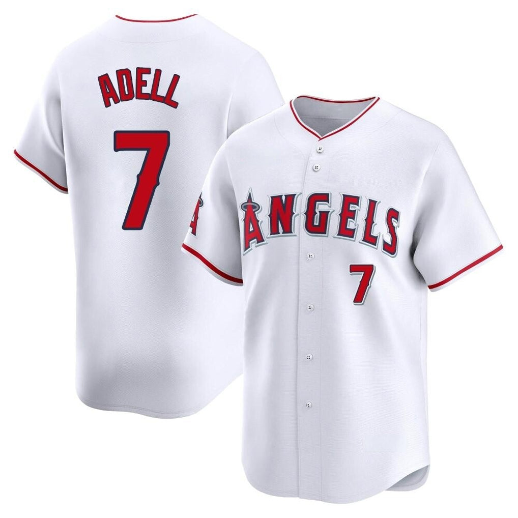 Kdoa LA.Angels #7 Jo Adell Player White Limited Home Stitched Jerseys