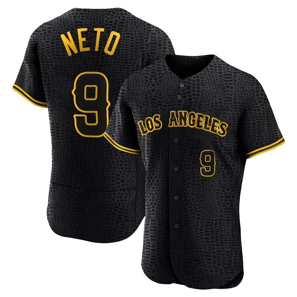 Kdoa LA.Angels #9 Zach Neto Player Black Snake Skin City Limited Elite Home Stitched Jerseys