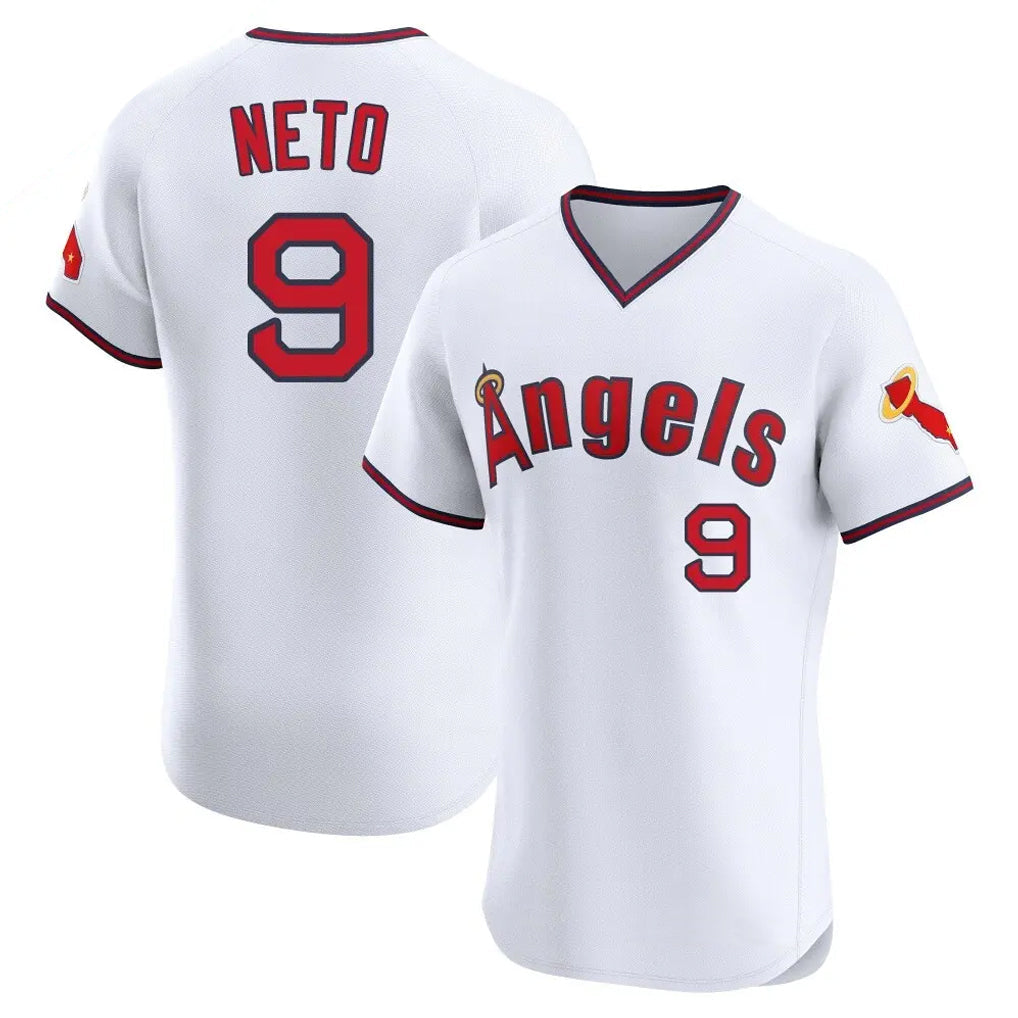 Kdoa LA.Angels #9 Zach Neto Player White T-shirt Home Limited Elite Stitched Jerseys