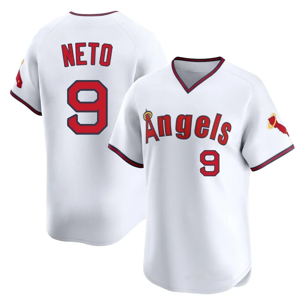 Kdoa LA.Angels #9 Zach Neto Player White T-shirt Home Limited Stitched Jerseys