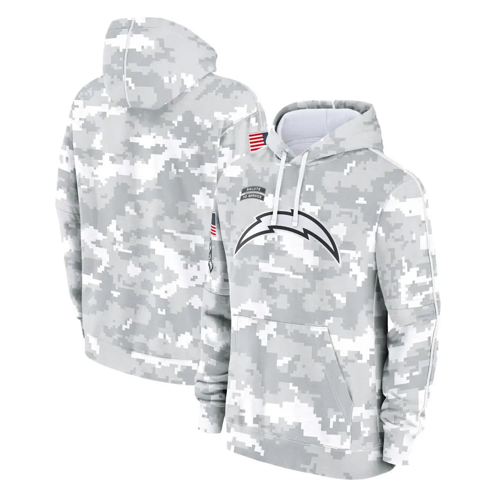 Kdoa LA.Chargers Arctic Camo Salute to Service Hoodies Limited Game Blank Player Stitched Jerseys