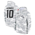 Kdoa LA.Chargers #10 Justin Herbert Player Arctic Camo Salute To Service Limited Hoodies Game Stitched Jerseys