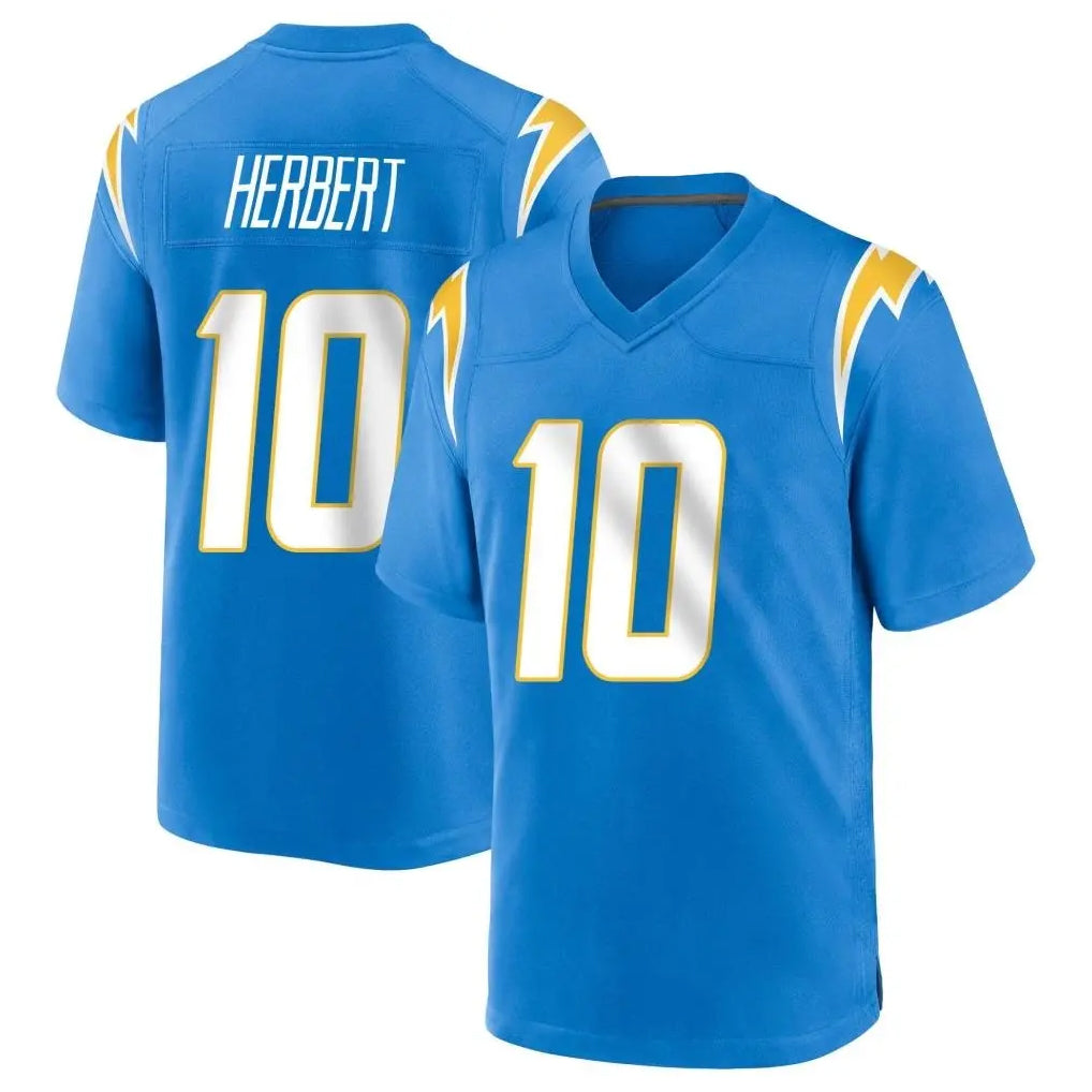 Kdoa LA.Chargers #10 Justin Herbert Player Blue Home Game Stitched Jerseys