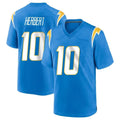 Kdoa LA.Chargers #10 Justin Herbert Player Blue Home Game Stitched Jerseys