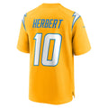 Kdoa LA.Chargers #10 Justin Herbert Player Gold Home Game Stitched Jerseys