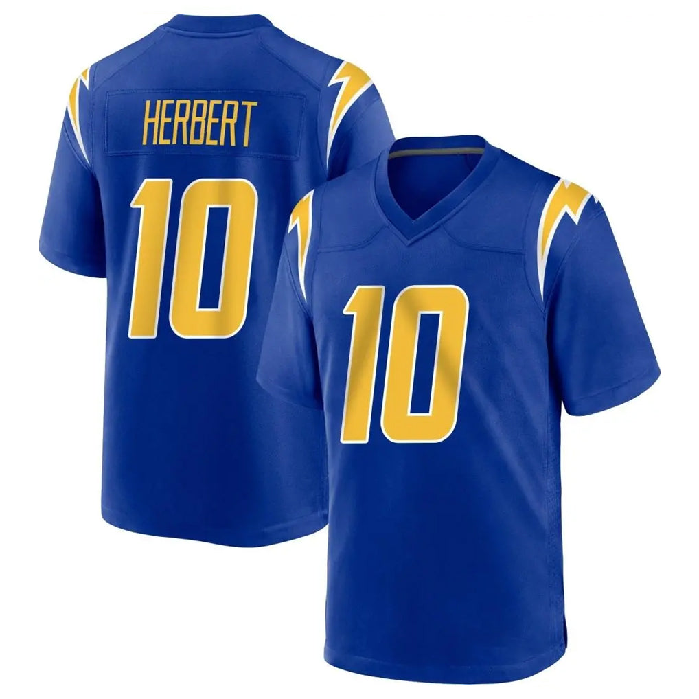 Kdoa LA.Chargers #10 Justin Herbert Player Royal Home Game Stitched Jerseys