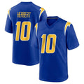 Kdoa LA.Chargers #10 Justin Herbert Player Royal Home Game Stitched Jerseys