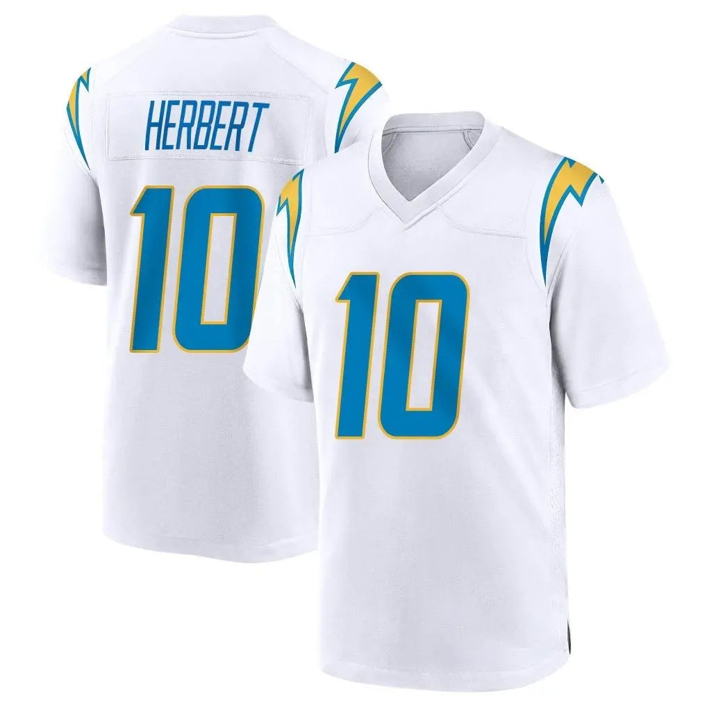 Kdoa LA.Chargers #10 Justin Herbert Player White Home Game Stitched Jerseys