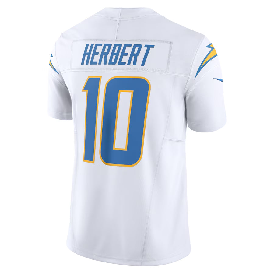 Kdoa LA.Chargers #10 Justin Herbert Player White Vapor F.U.S.E. Limited Stitched Jerseys