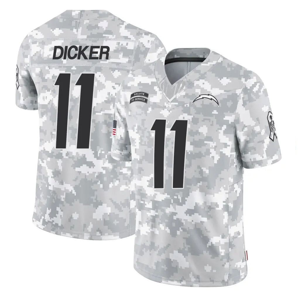 Kdoa LA.Chargers #11 Cameron Dicker Player Arctic Camo Salute To Service Limited Game Stitched Jerseys