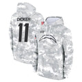 Kdoa LA.Chargers #11 Cameron Dicker Player Arctic Camo Salute to Service Hoodies Limited Game Stitched Jerseys