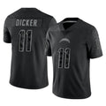 Kdoa LA.Chargers #11 Cameron Dicker Player Black Limited Reflective Home Game Stitched Jerseys