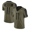 Kdoa LA.Chargers #11 Cameron Dicker Player Olive Salute To Service Limited Game Stitched Jerseys