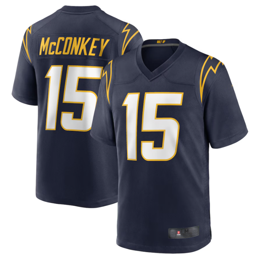 Kdoa LA.Chargers #15 Ladd McConkey Navy Game Jersey Stitched Jerseys