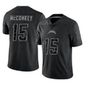 Kdoa LA.Chargers #15 Ladd McConkey Player Black Limited Reflective Home Game Stitched Jerseys