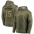 Kdoa LA.Chargers #15 Ladd McConkey Player Salute to Service  Olive Hoodies Game Stitched Jerseys
