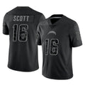 Kdoa LA.Chargers #16 J.K. Scott Player Black Limited Reflective Home Game Stitched Jerseys