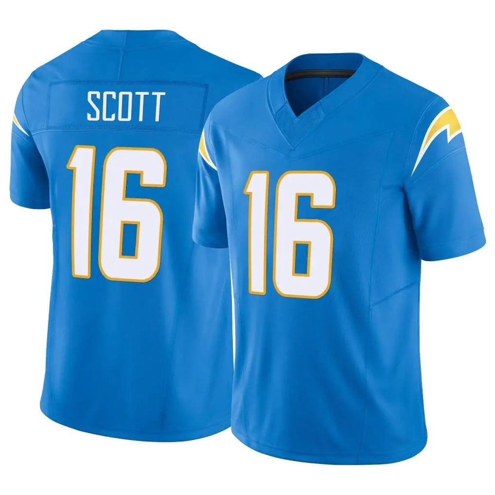 Kdoa LA.Chargers #16 J.K. Scott Player Blue Limited Vapor F.U.S.E. Home Game Stitched Jerseys