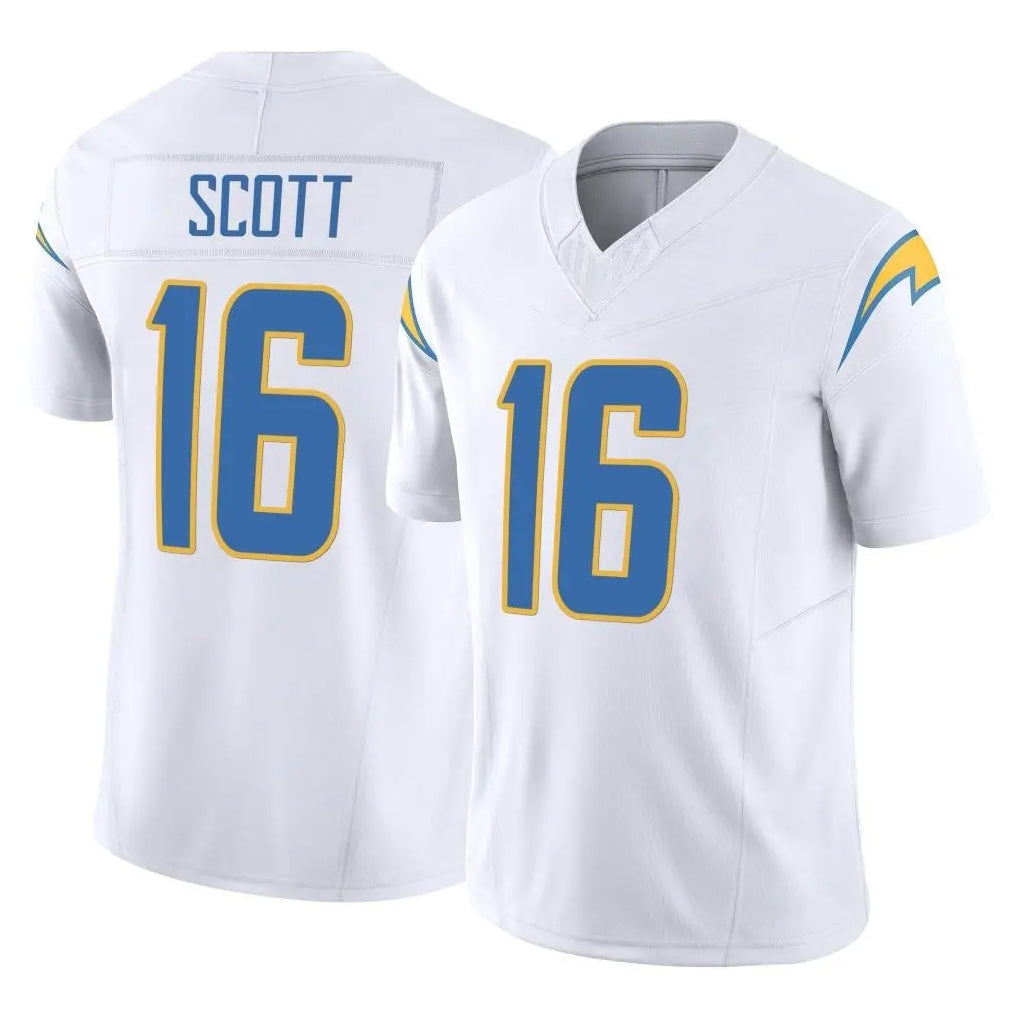 Kdoa LA.Chargers #16 J.K. Scott Player White Limited Vapor F.U.S.E. Home Game Stitched Jerseys