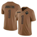 Kdoa LA.Chargers #1 Quentin Johnston Player Brown Salute To Service Limited Stitched Jerseys