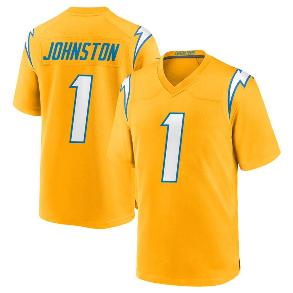 Kdoa LA.Chargers #1 Quentin Johnston Player Gold Home Game Stitched Jerseys