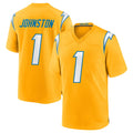 Kdoa LA.Chargers #1 Quentin Johnston Player Gold Home Game Stitched Jerseys