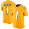 Kdoa LA.Chargers #1 Quentin Johnston Player Gold Limited Vapor F.U.S.E. Home Game Stitched Jerseys