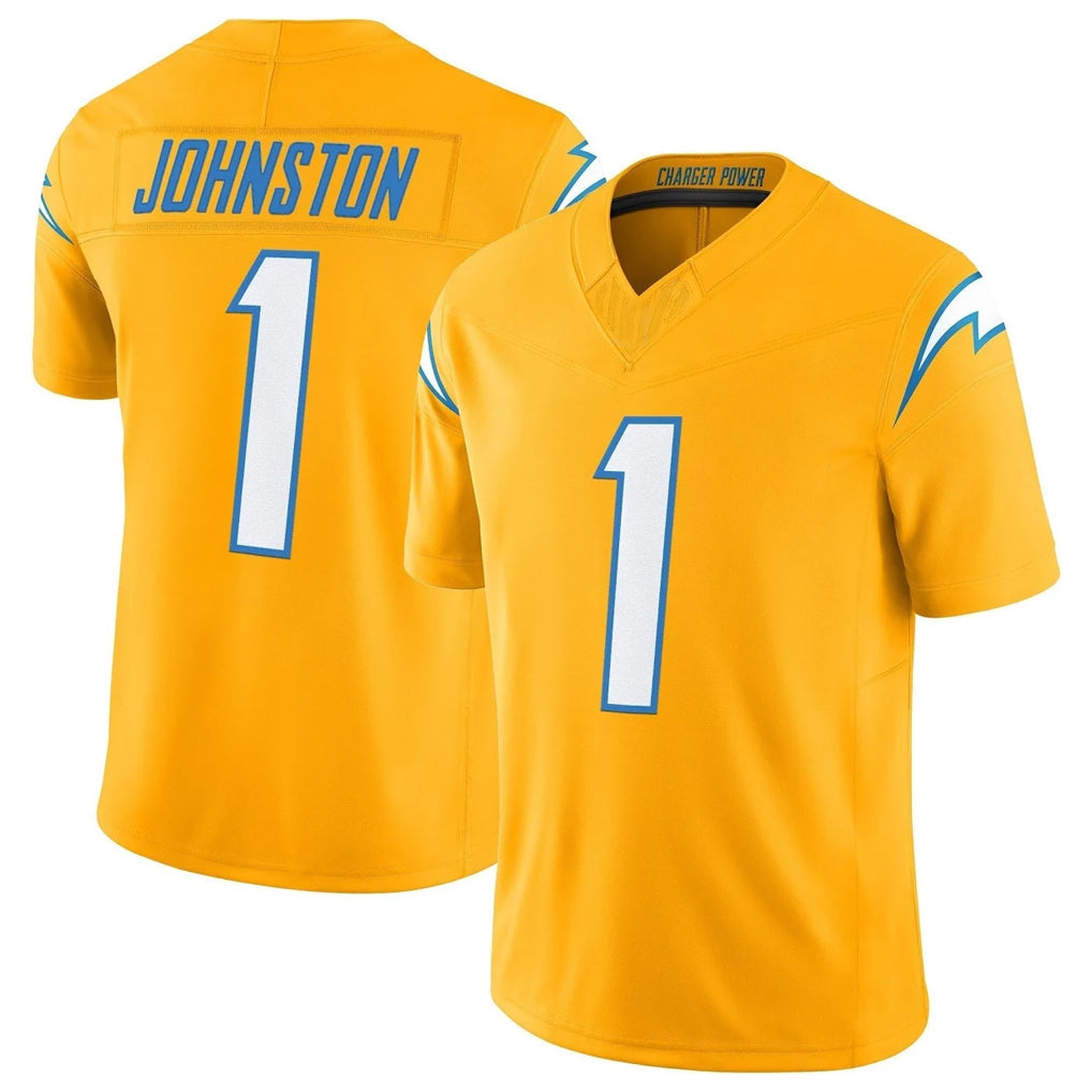 Kdoa LA.Chargers #1 Quentin Johnston Player Gold Limited Vapor F.U.S.E. Home Game Stitched Jerseys