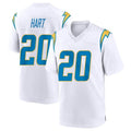 Kdoa LA.Chargers #20 Cam Hart Player White Home Game Stitched Jerseys