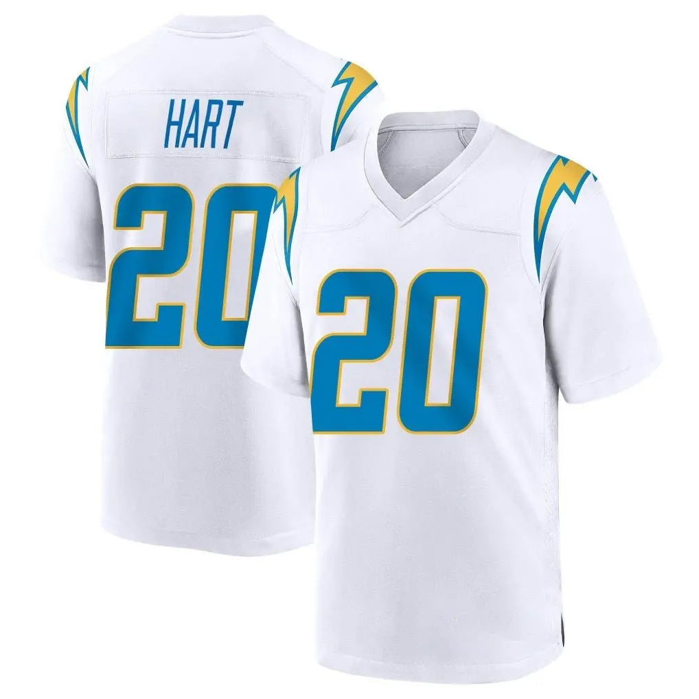 Kdoa LA.Chargers #20 Cam Hart Player White Home Game Stitched Jerseys