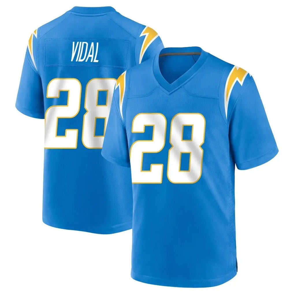 Kdoa LA.Chargers #28 Kimani Vidal Player Blue Home Game Stitched Jerseys