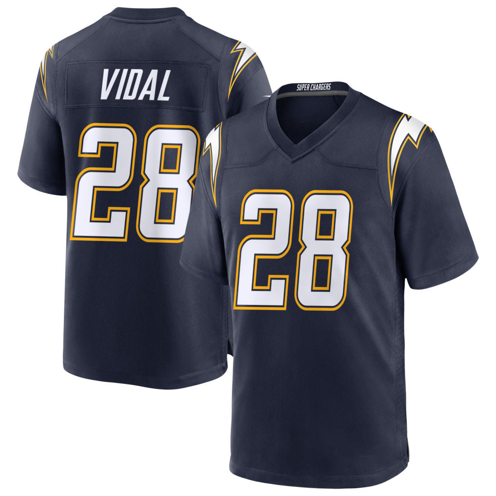Kdoa LA.Chargers #28 Kimani Vidal Player Navy Alternate Home Game Stitched Jerseys