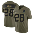 Kdoa LA.Chargers #28 Kimani Vidal Player Olive 2025 Salute To Service Limited Game Stitched Jerseys