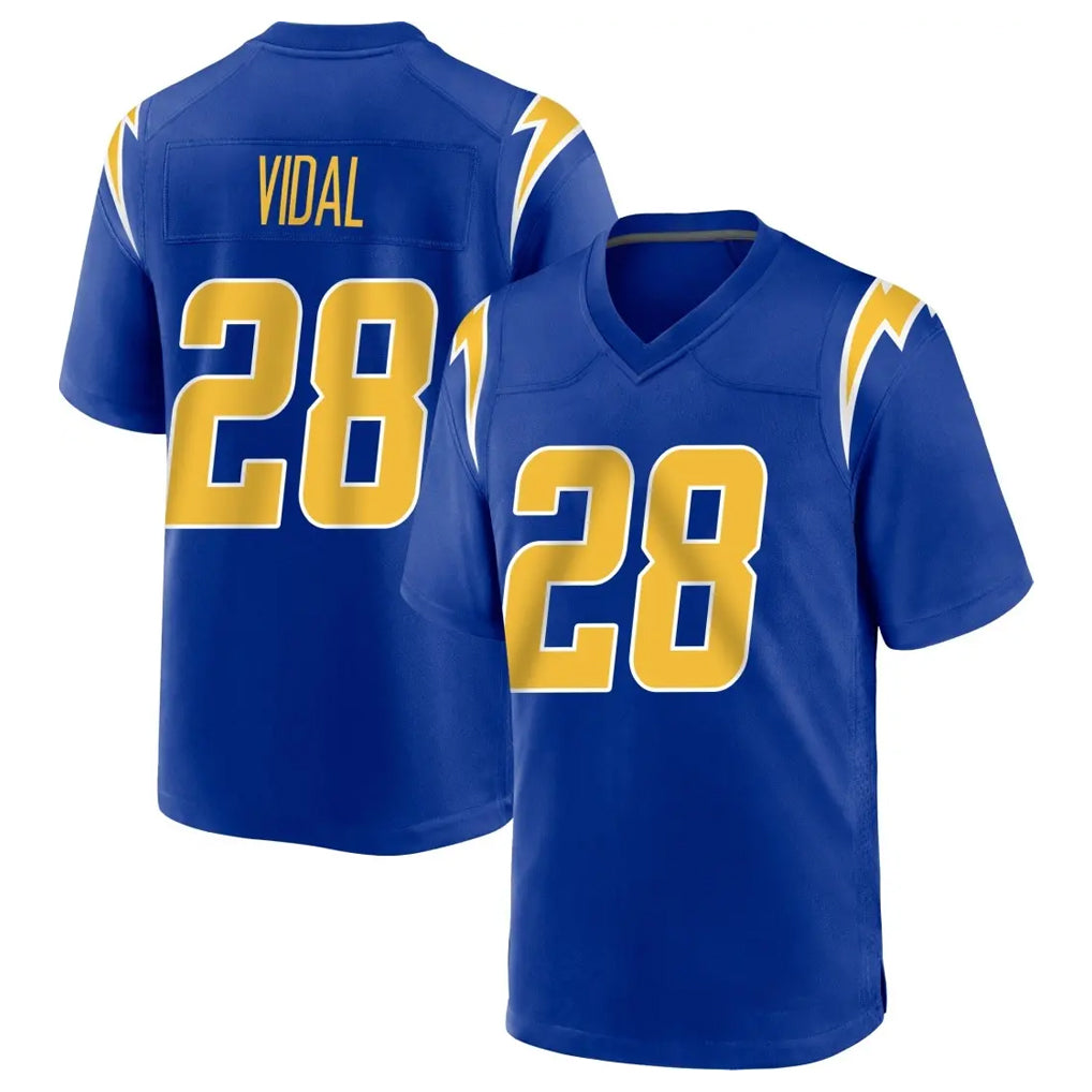 Kdoa LA.Chargers #28 Kimani Vidal Player Royal Home Game Stitched Jerseys