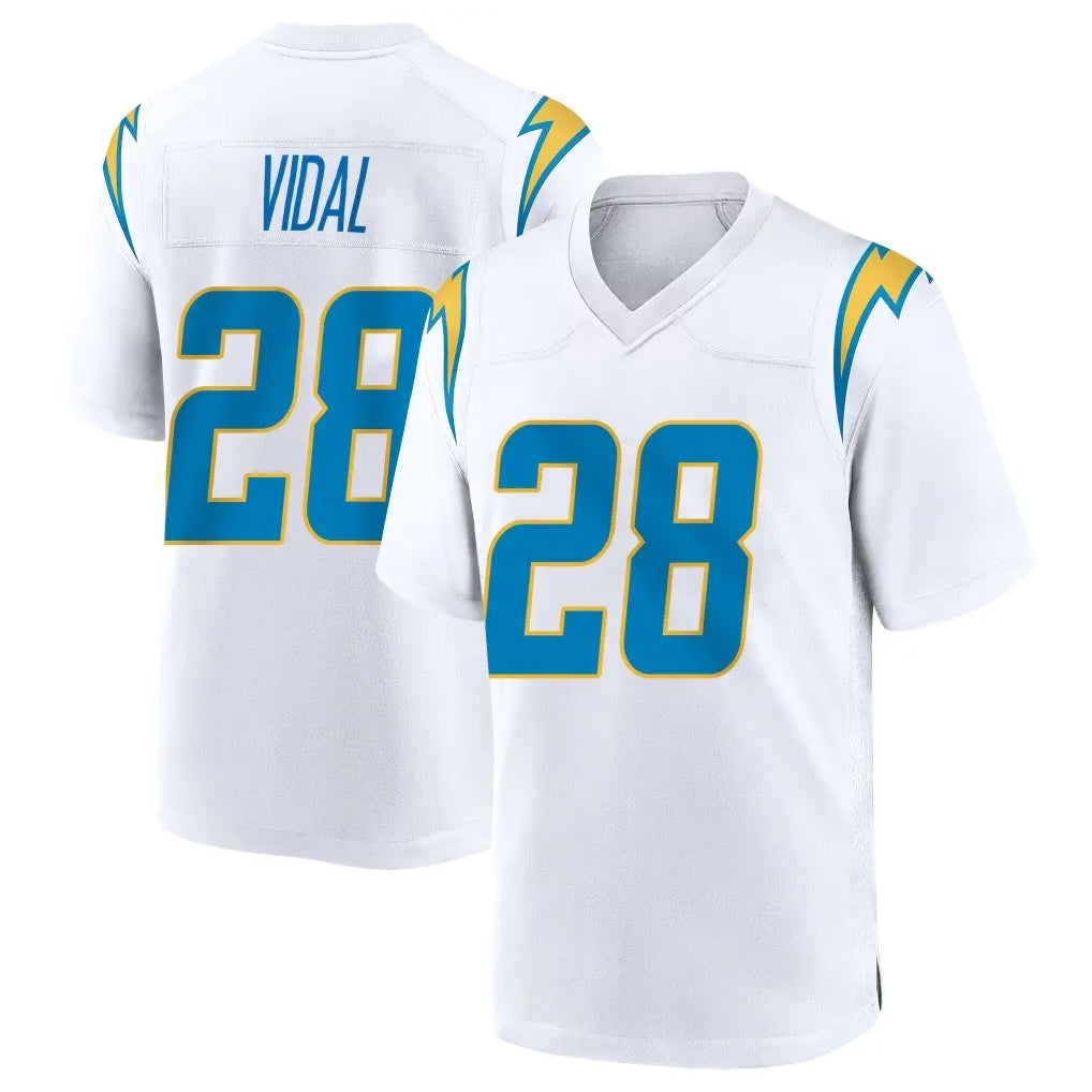 Kdoa LA.Chargers #28 Kimani Vidal Player White Home Game Stitched Jerseys