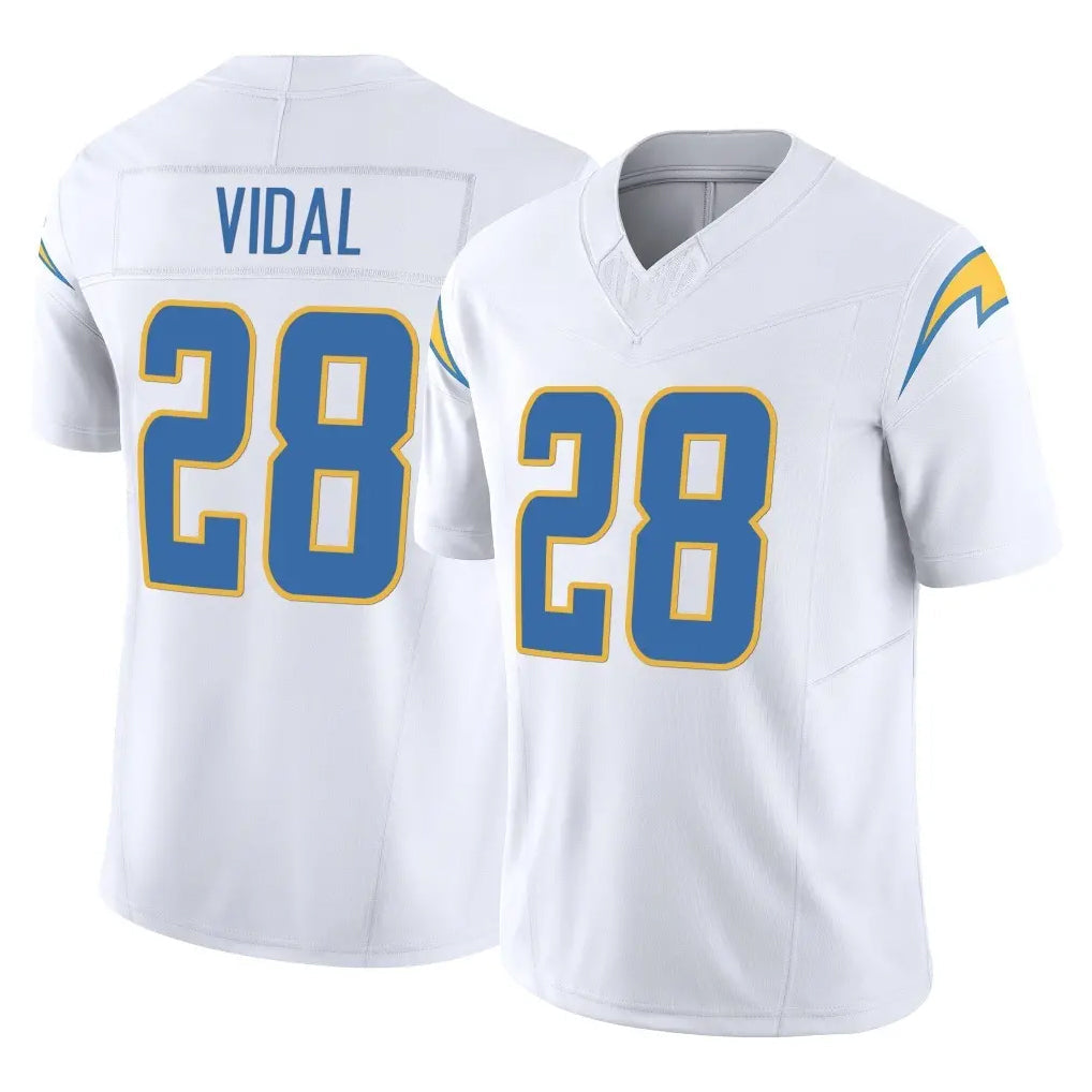 Kdoa LA.Chargers #28 Kimani Vidal Player White Limited Vapor F.U.S.E. Home Game Stitched Jerseys