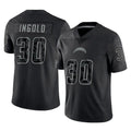 Kdoa LA.Chargers #30 Alec Ingold Player Black Limited Reflective Home Game Stitched Jerseys
