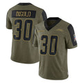 Kdoa LA.Chargers #30 Alec Ingold Player Olive Salute To Service Limited Game Stitched Jerseys