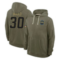 Kdoa LA.Chargers #30 Alec Ingold Player Olive Salute to Service Pullover Hoodies Limited Stitched Jerseys