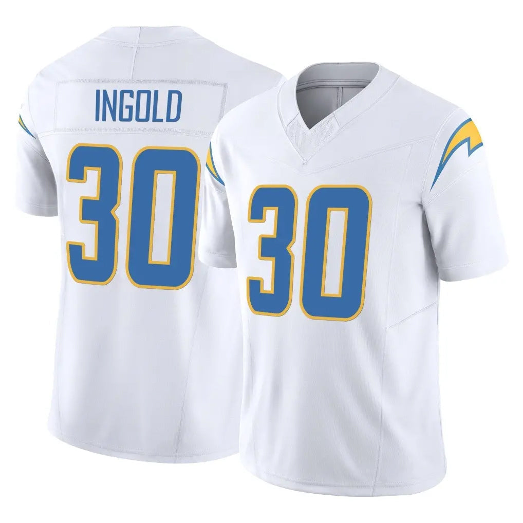Kdoa LA.Chargers #30 Alec Ingold Player White Limited Vapor F.U.S.E. Home Game Stitched Jerseys