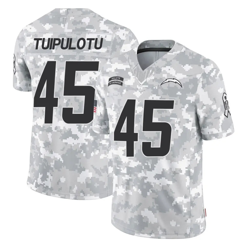 Kdoa LA.Chargers #45 Tuli Tuipulotu Player Arctic Camo Salute To Service Limited Game Stitched Jerseys
