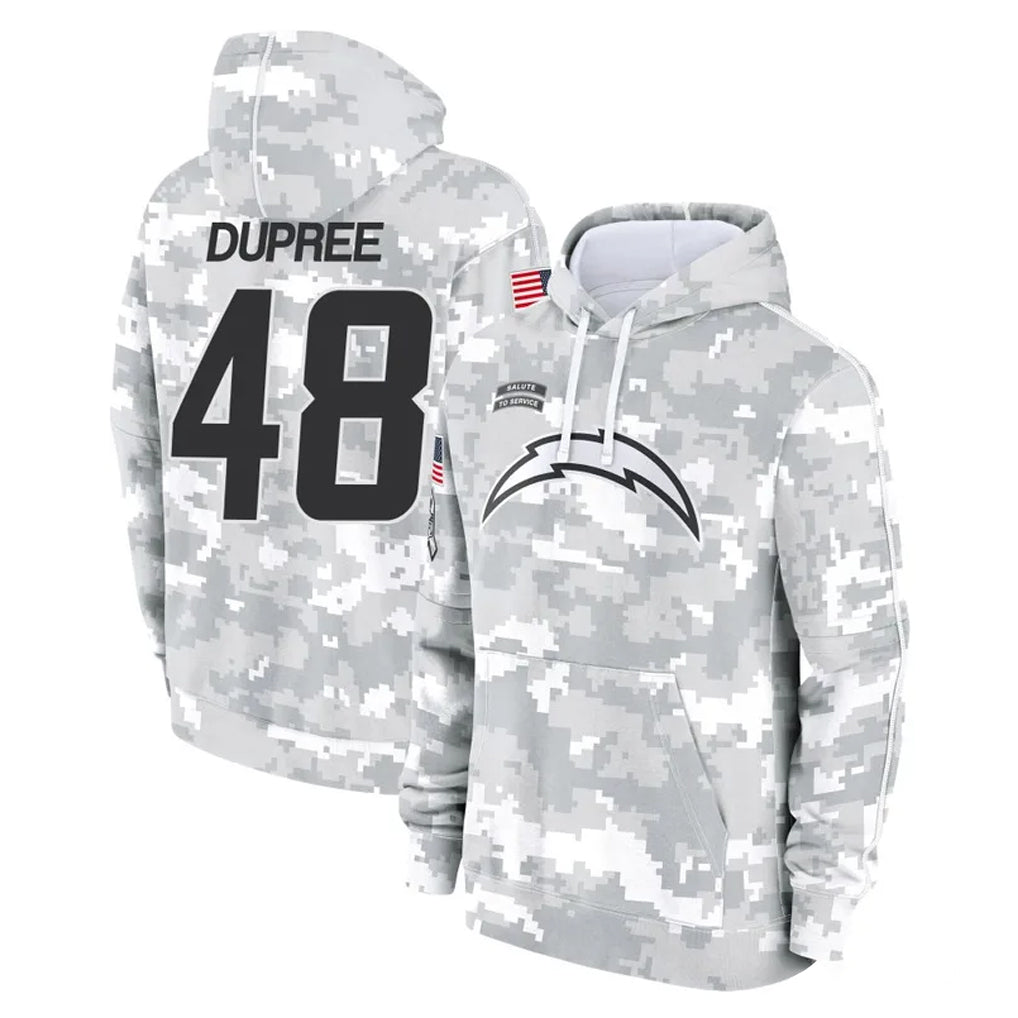 Kdoa LA.Chargers #48 Bud Dupree Player Arctic Camo Salute to Service Hoodies Limited Game Stitched Jerseys