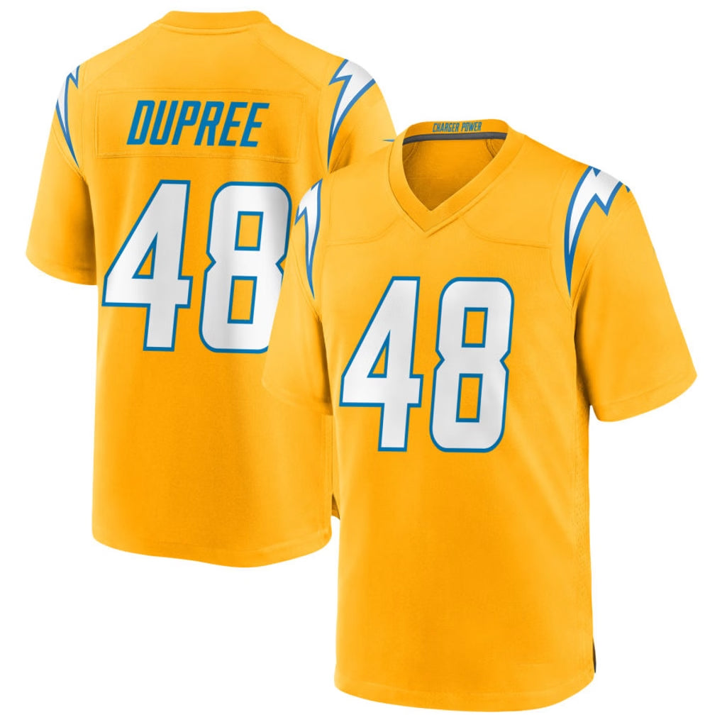 Kdoa LA.Chargers #48 Bud Dupree Player Gold Home Game Stitched Jerseys