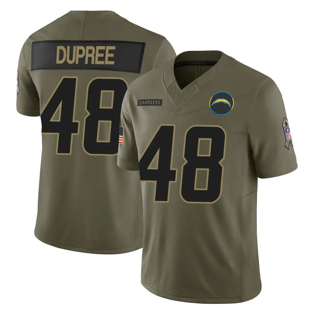 Kdoa LA.Chargers #48 Bud Dupree Player Olive 2025 Salute To Service Limited Game Stitched Jerseys