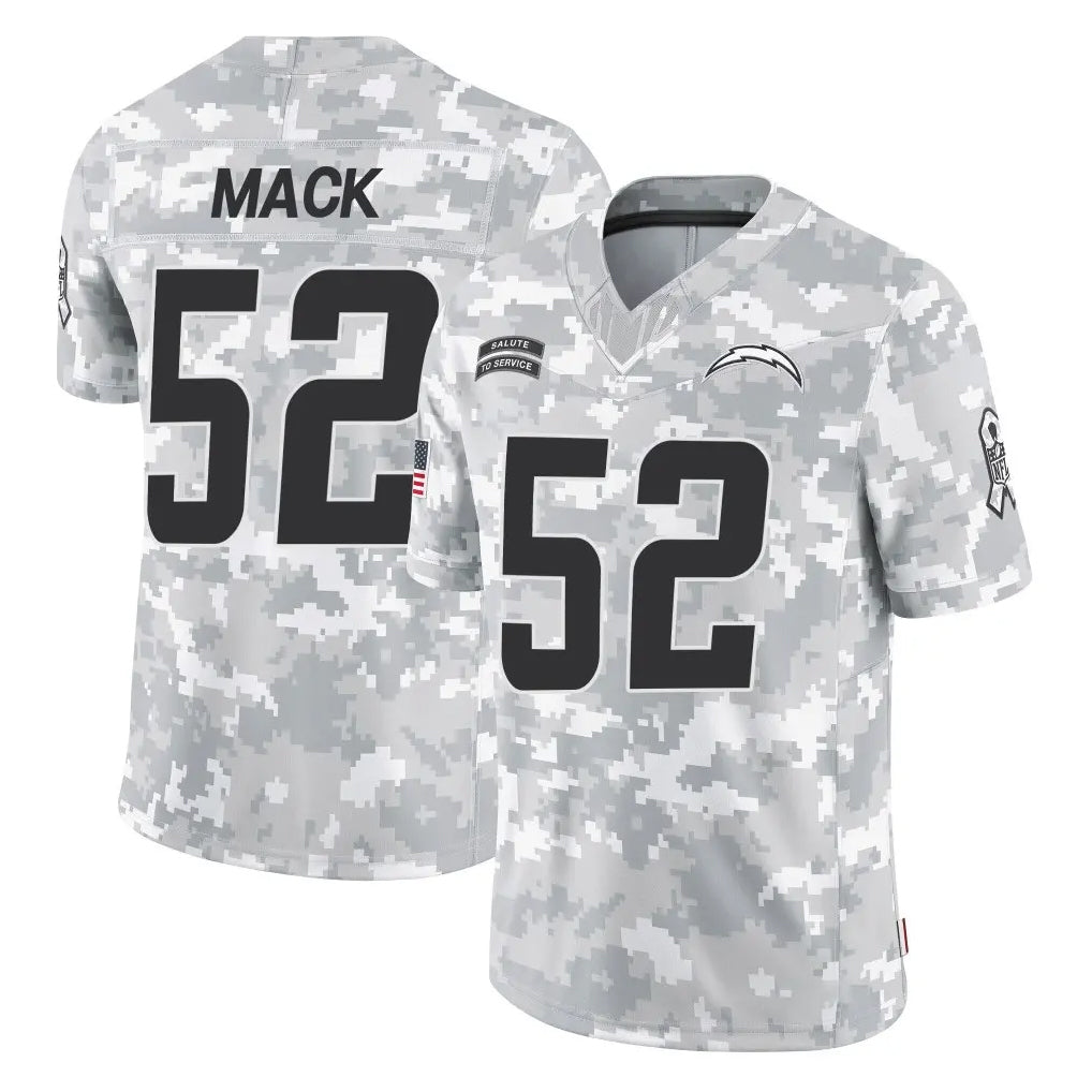 Kdoa LA.Chargers #52 Khalil Mack Player Arctic Camo Salute To Service Limited Game Stitched Jerseys